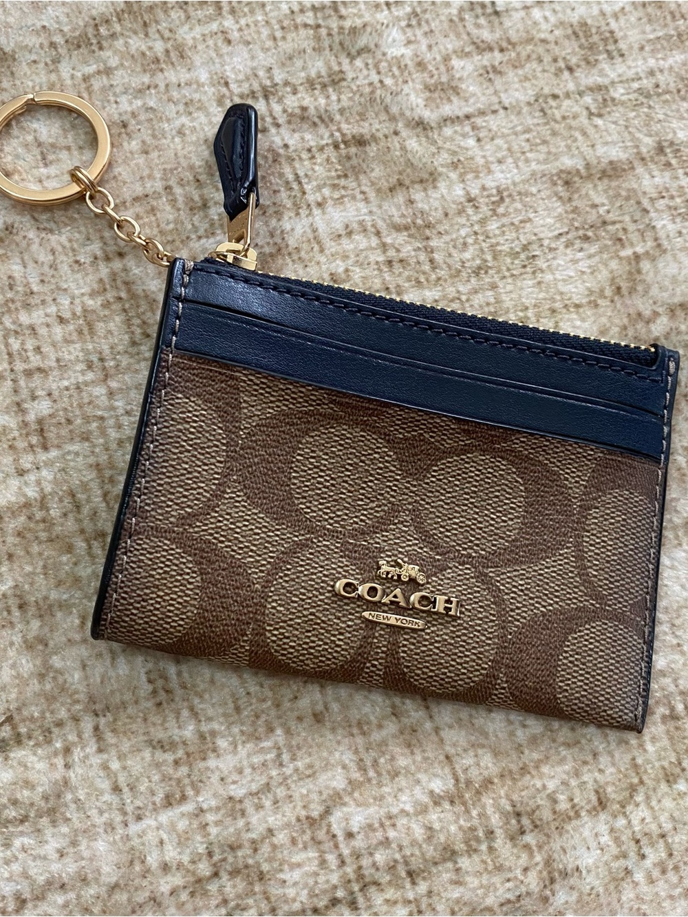 Coach Mini Skinny ID Case Wallet Keychain